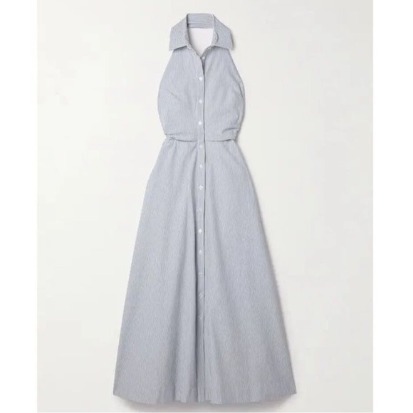 Veronica Beard Mackey Seersucker Halter Dress